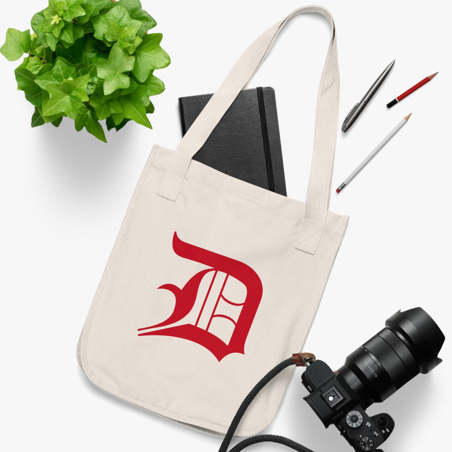 Detroit 'Old English D' Heavy Tote (Aliform Red)