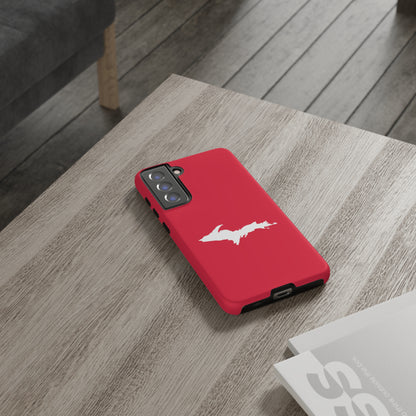 Michigan Upper Peninsula Tough Phone Case (Lighthouse Red w/ UP Outline) | Samsung & Pixel Android