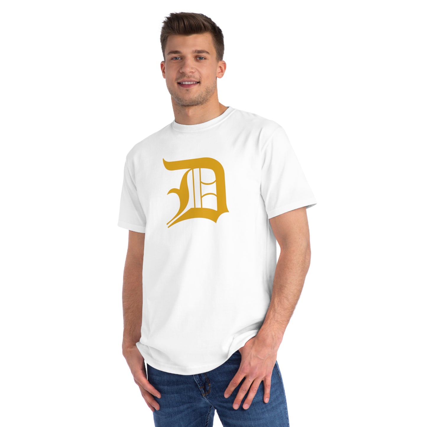 Detroit 'Old English D' T-Shirt (Gold) | Unisex Organic