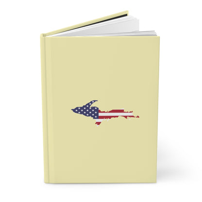 Michigan Upper Peninsula Hardcover Journal (w/ UP USA Flag) | Ruled - Pale Pink