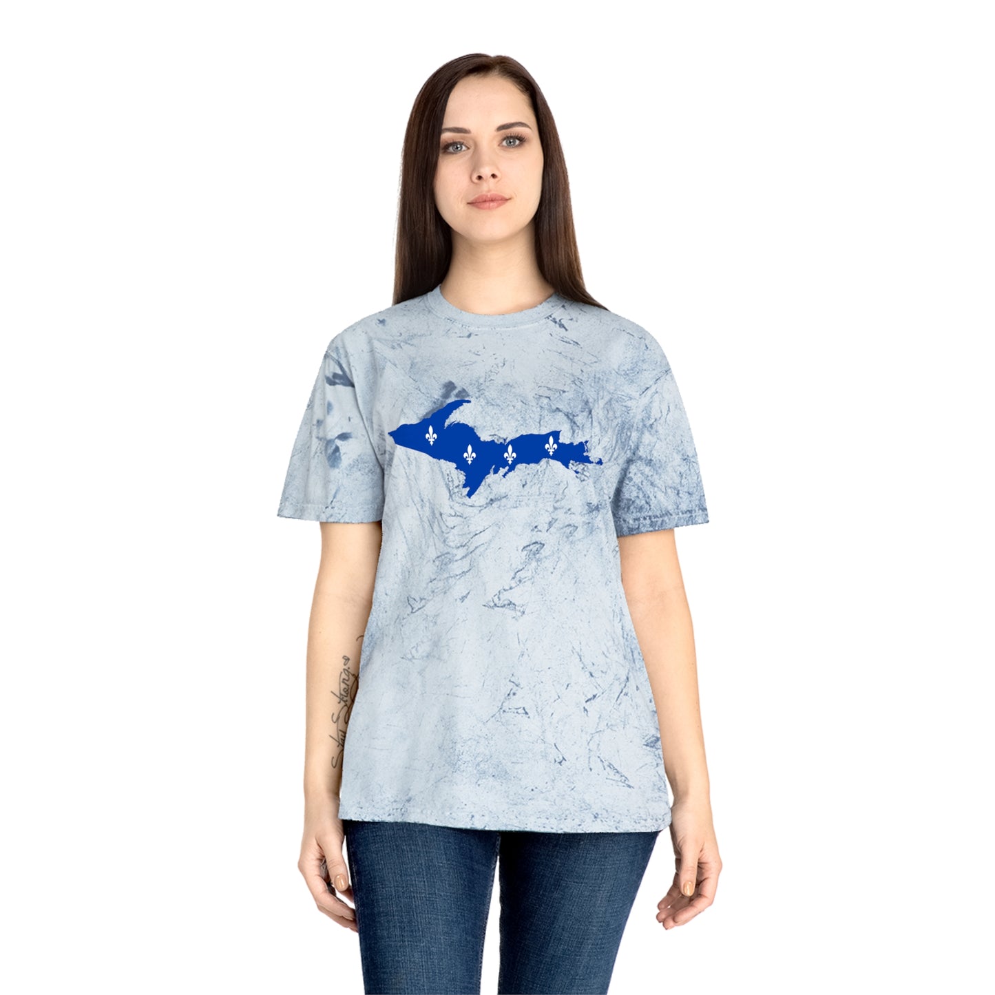 Michigan Upper Peninsula T-Shirt (w/ UP Quebec Flag Outline) | Unisex Color Blast