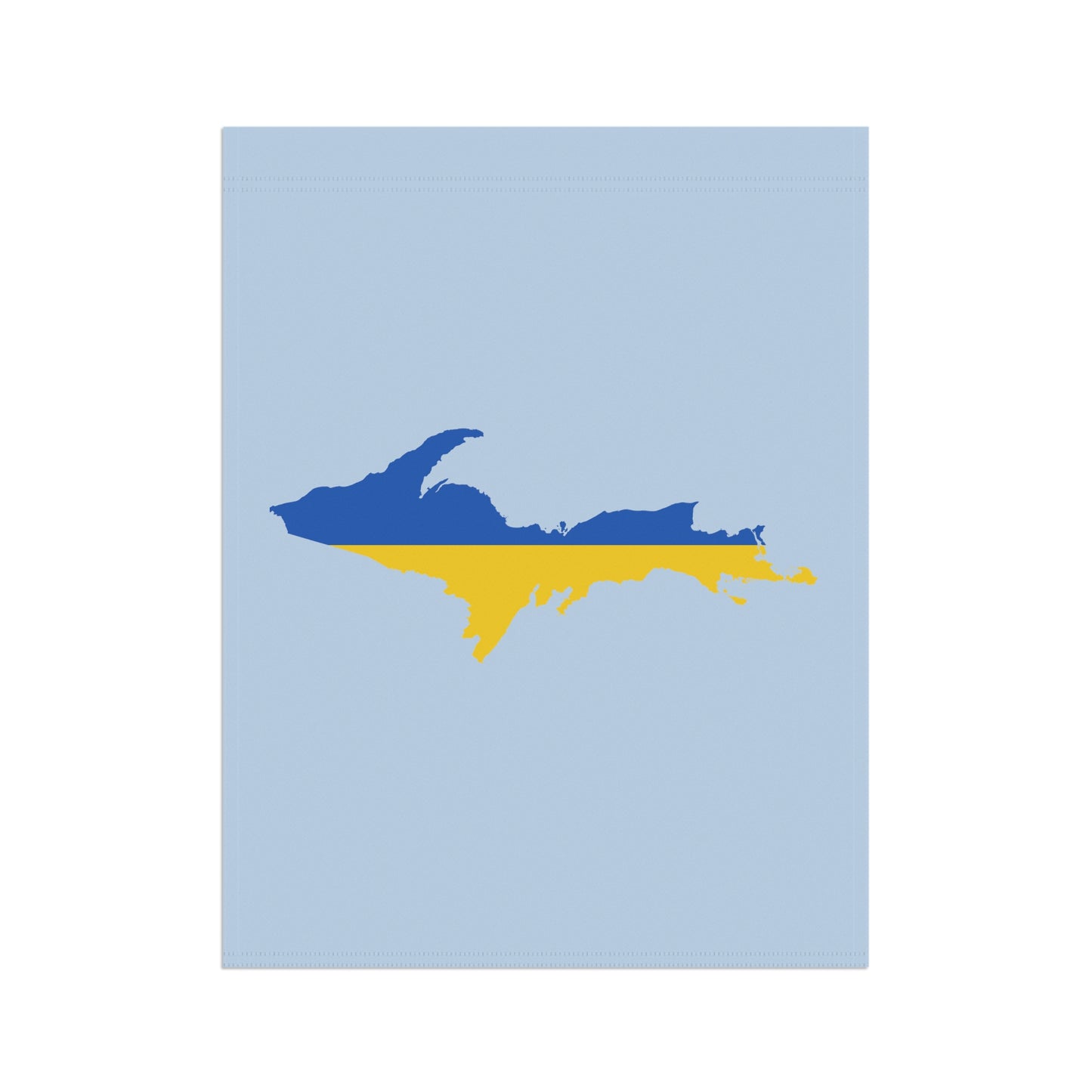 Michigan Upper Peninsula Home & Garden Flag (w/ UP Ukraine Flag) | Light Blue