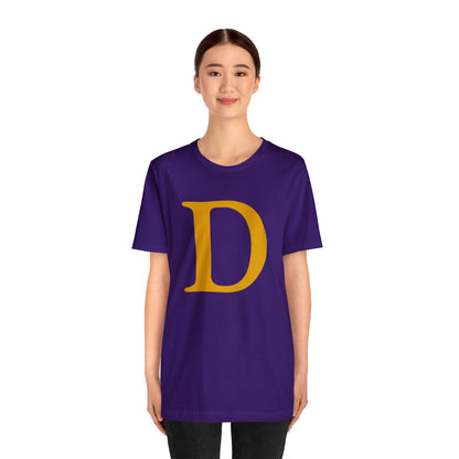 Detroit 'Old French D' T-Shirt (Gold Full Body Outline) | Unisex Standard Fit