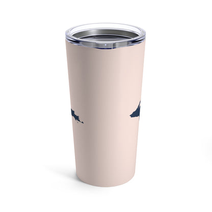 Michigan Upper Peninsula Tumbler (w/ UP Outline) | Champagne Pink - 20oz