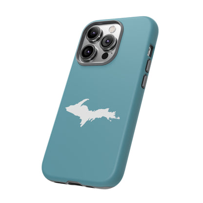 Michigan Upper Peninsula Tough Phone Case (Lake Huron Blue w/ UP Outline) | Apple iPhone