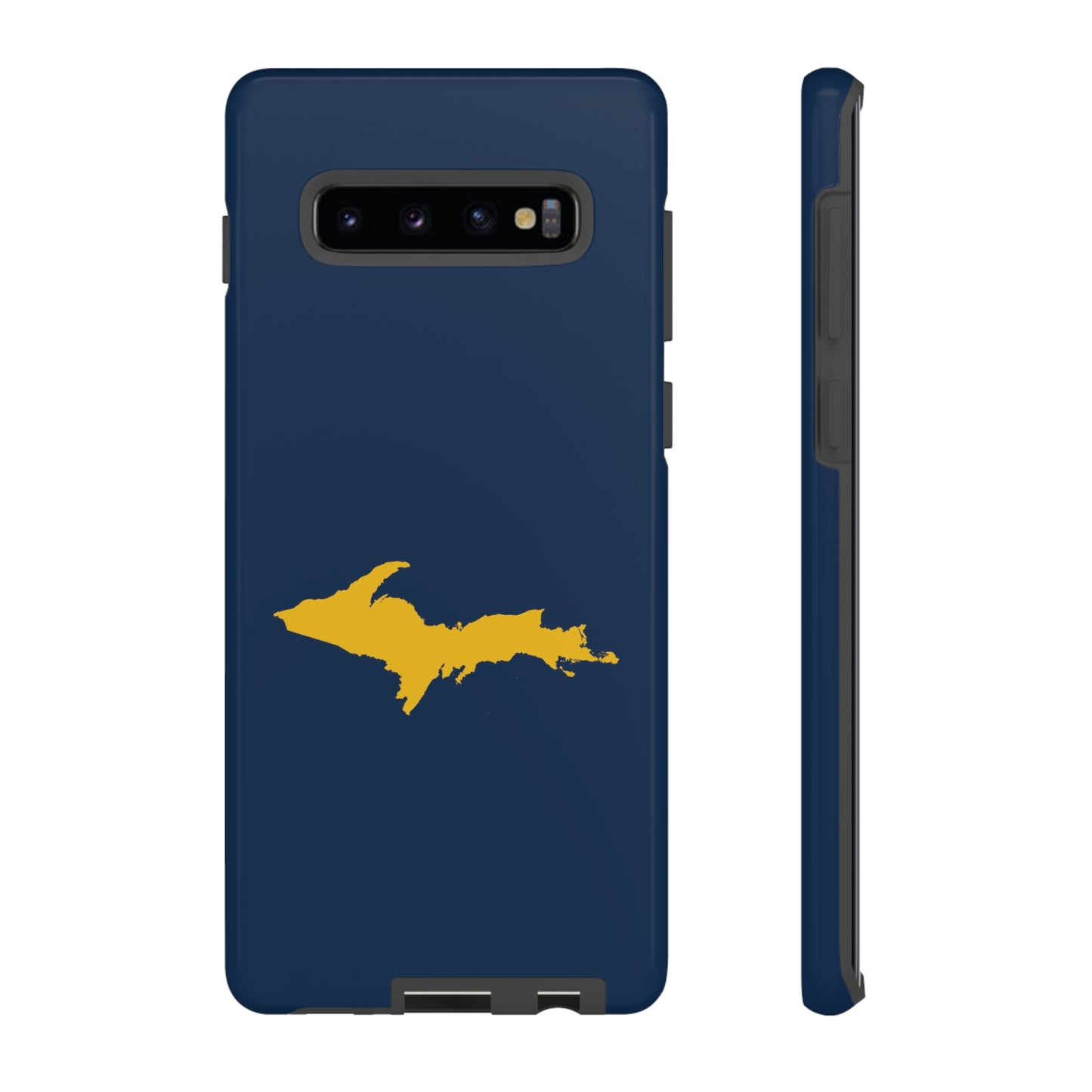 Michigan Upper Peninsula Tough Phone Case (Navy w/ Gold UP Outline) | Samsung & Pixel Android