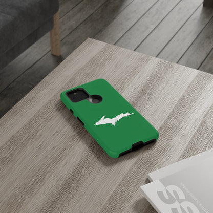 Michigan Upper Peninsula Tough Phone Case (Mackinac Bridge Green w/ UP Outline) | Samsung & Pixel Android