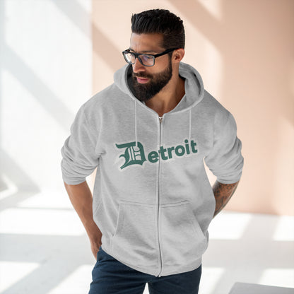 'Detroit' Hoodie (Copper Green w/ Old English 'D') | Unisex Full Zip