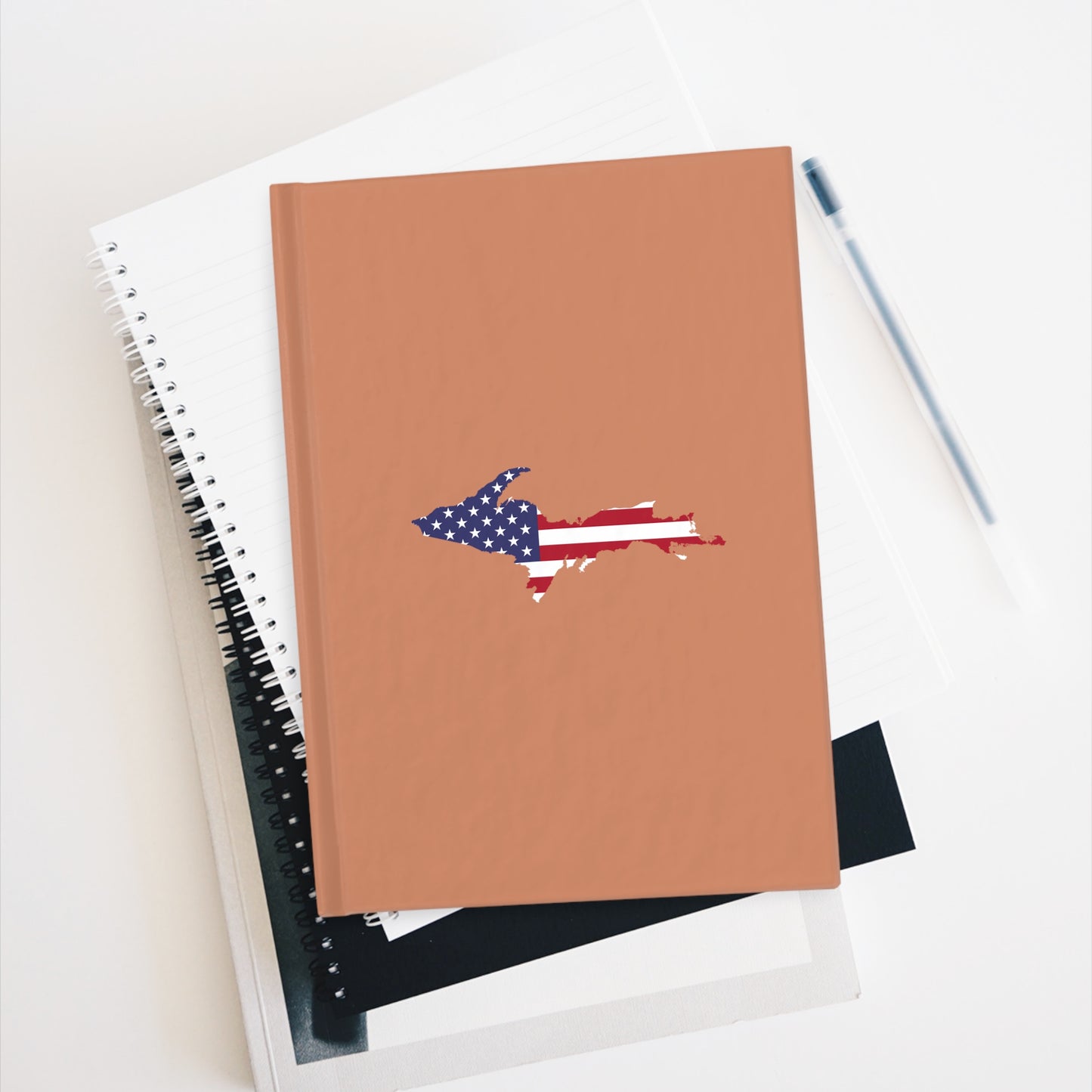 Michigan Upper Peninsula Blank Sketchbook (w/ UP USA Flag) | Copper Color