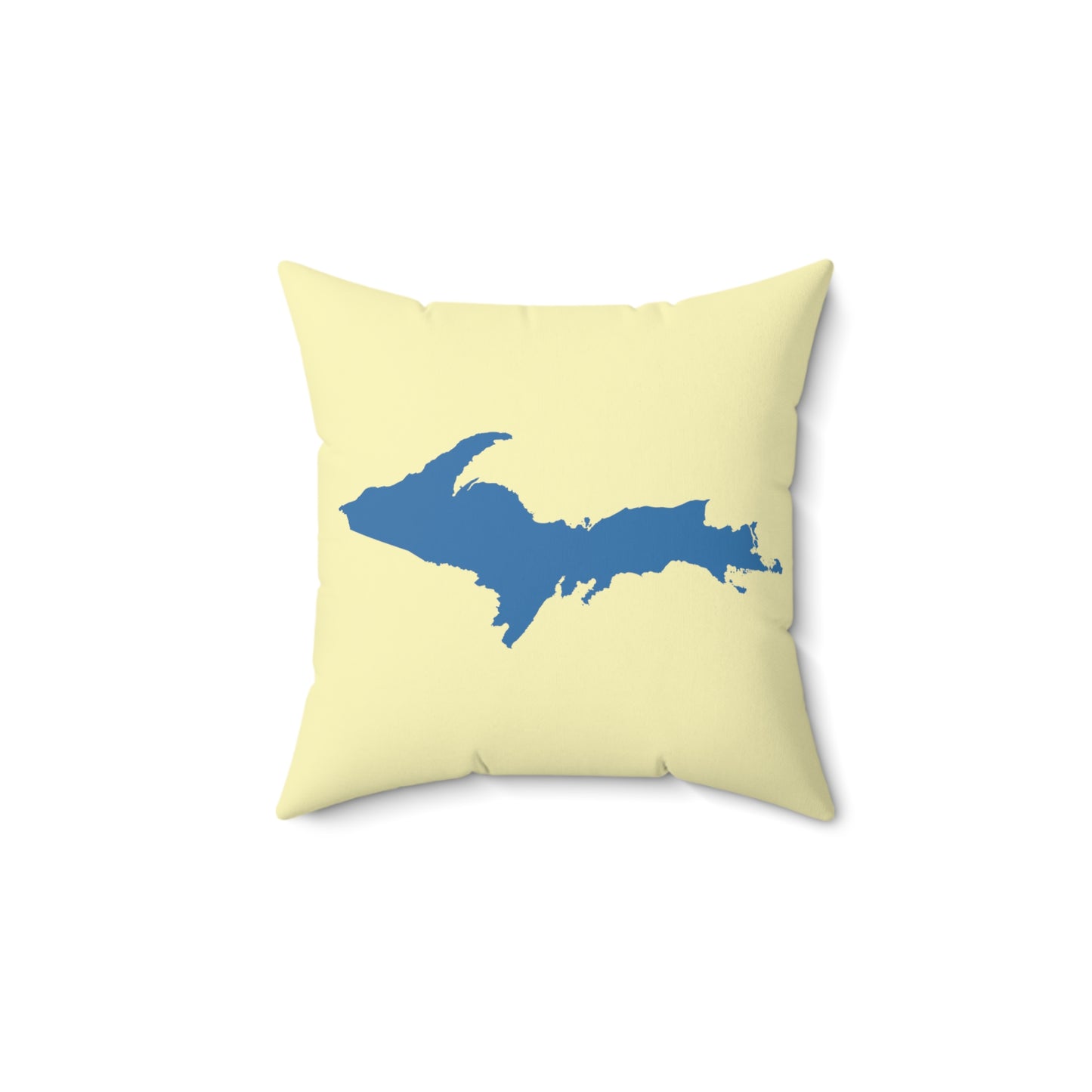 Michigan Upper Peninsula Accent Pillow (w/ UP Outline) | Canary Yellow