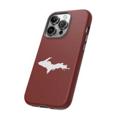 Michigan Upper Peninsula Tough Phone Case (Traverse Cherry Red w/ UP Outline) | Apple iPhone