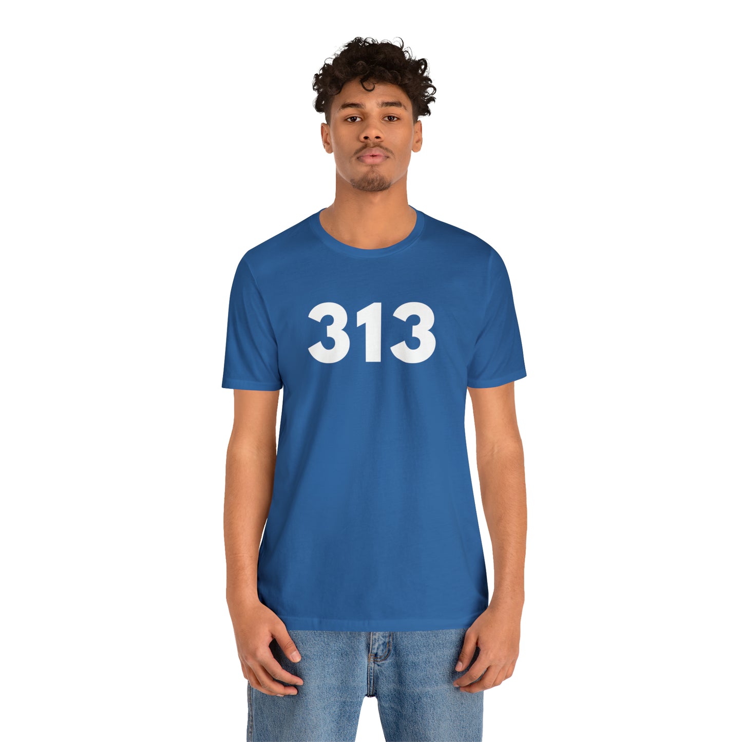 Detroit '313' T-Shirt (Geometric Sans Font) | Unisex Standard Fit