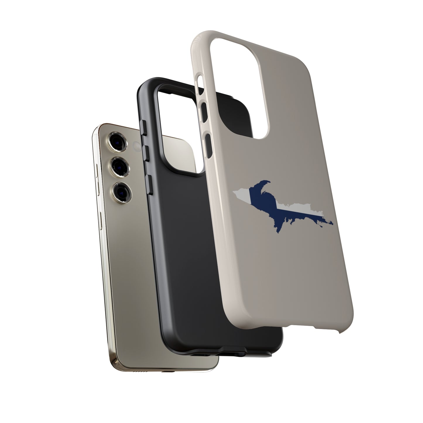 Michigan Upper Peninsula Tough Phone Case (w/ UP Finland Flag Outline) | Samsung & Pixel Android