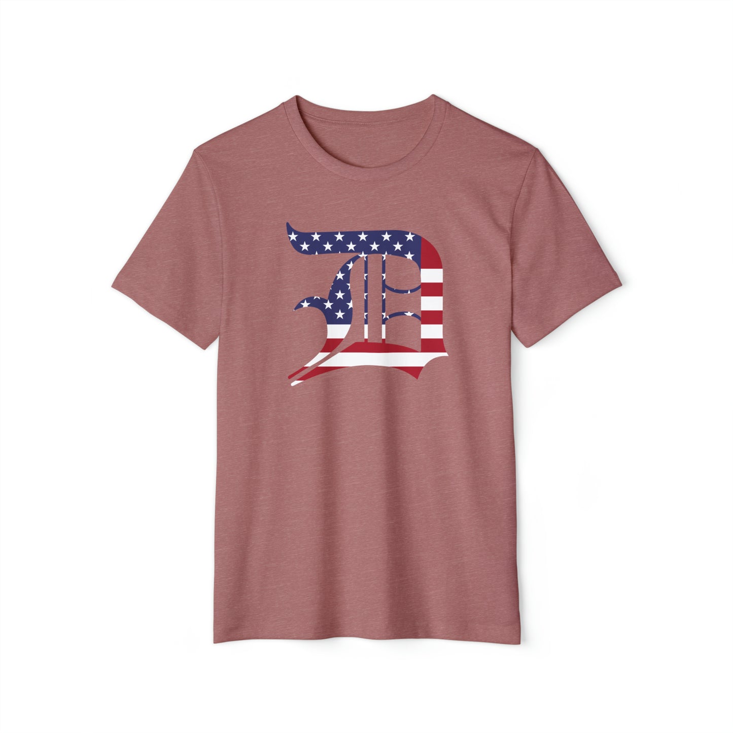 Detroit 'Old English D' T-Shirt (Patriotic Edition) | Unisex Recycled Organic