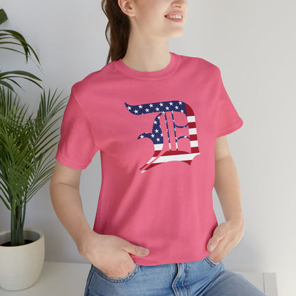 Detroit 'Old English D' T-Shirt (Patriotic Edition) | Unisex Standard