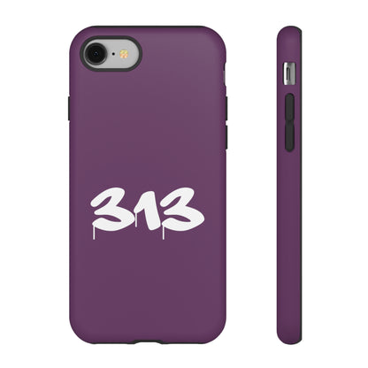 Detroit '313' Tough Phone Case (Plum Tag Font) | Apple iPhone