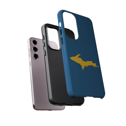 Michigan Upper Peninsula Tough Phone Case (Blueberry w/ Gold UP Outline) | Samsung & Pixel Android