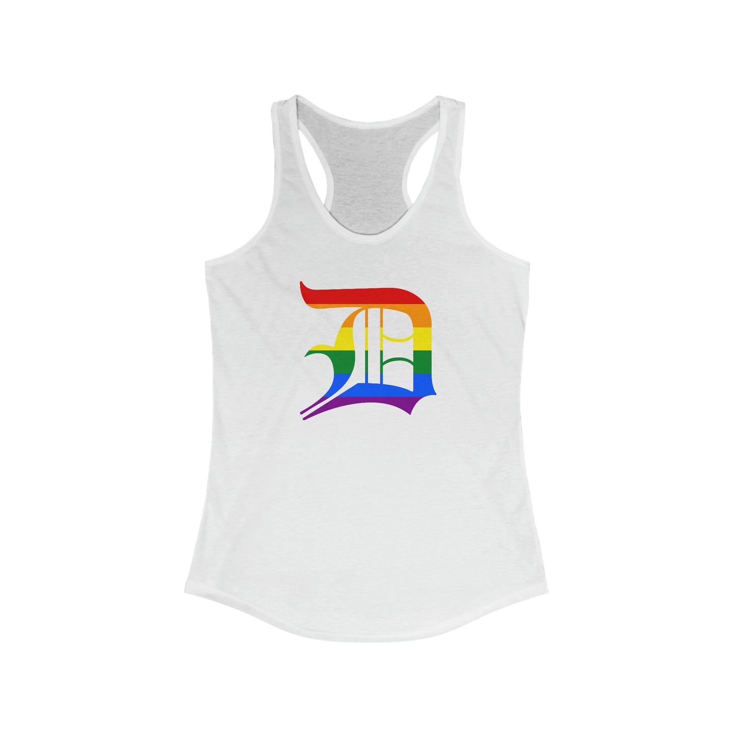 Detroit 'Old English D' Tank Top (Rainbow Pride Edition) | Women's Racerback