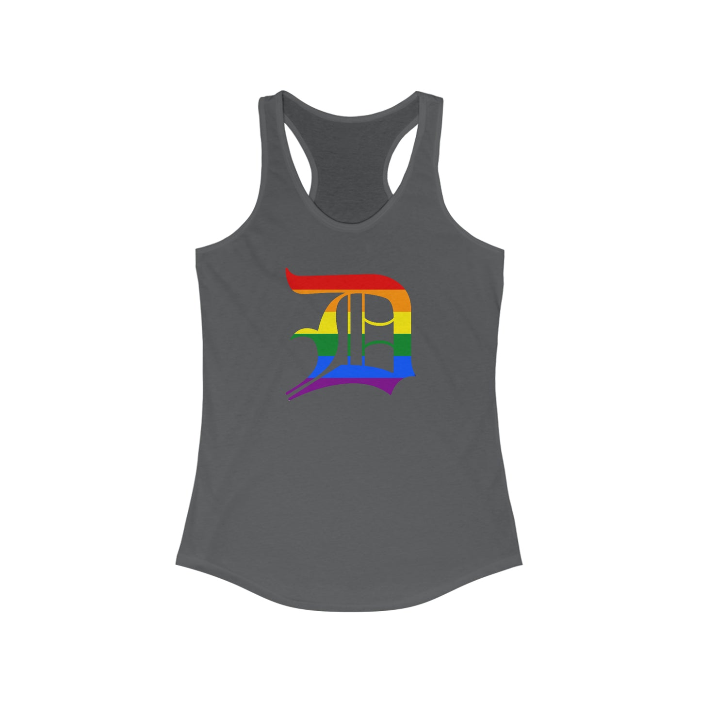 Detroit 'Old English D' Tank Top (Rainbow Pride Edition) | Women's Racerback