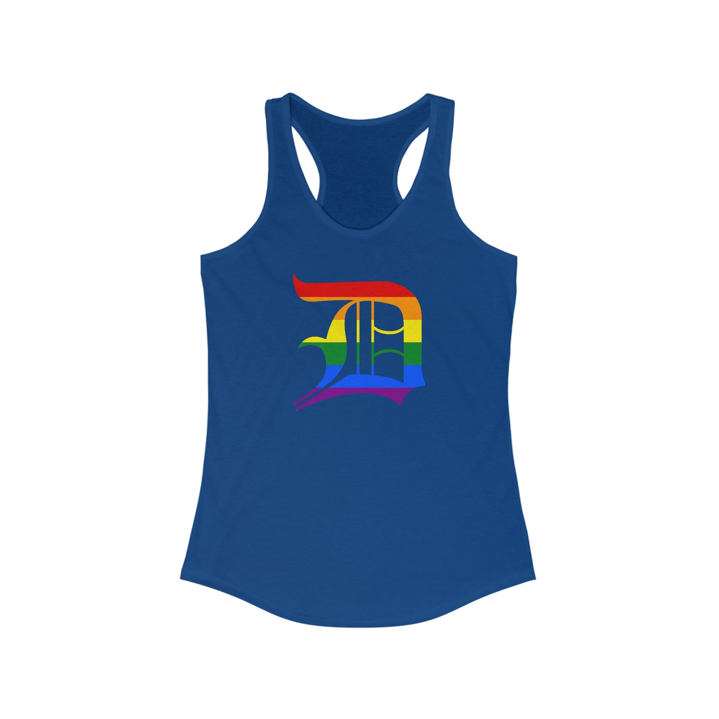 Detroit 'Old English D' Tank Top (Rainbow Pride Edition) | Women's Racerback