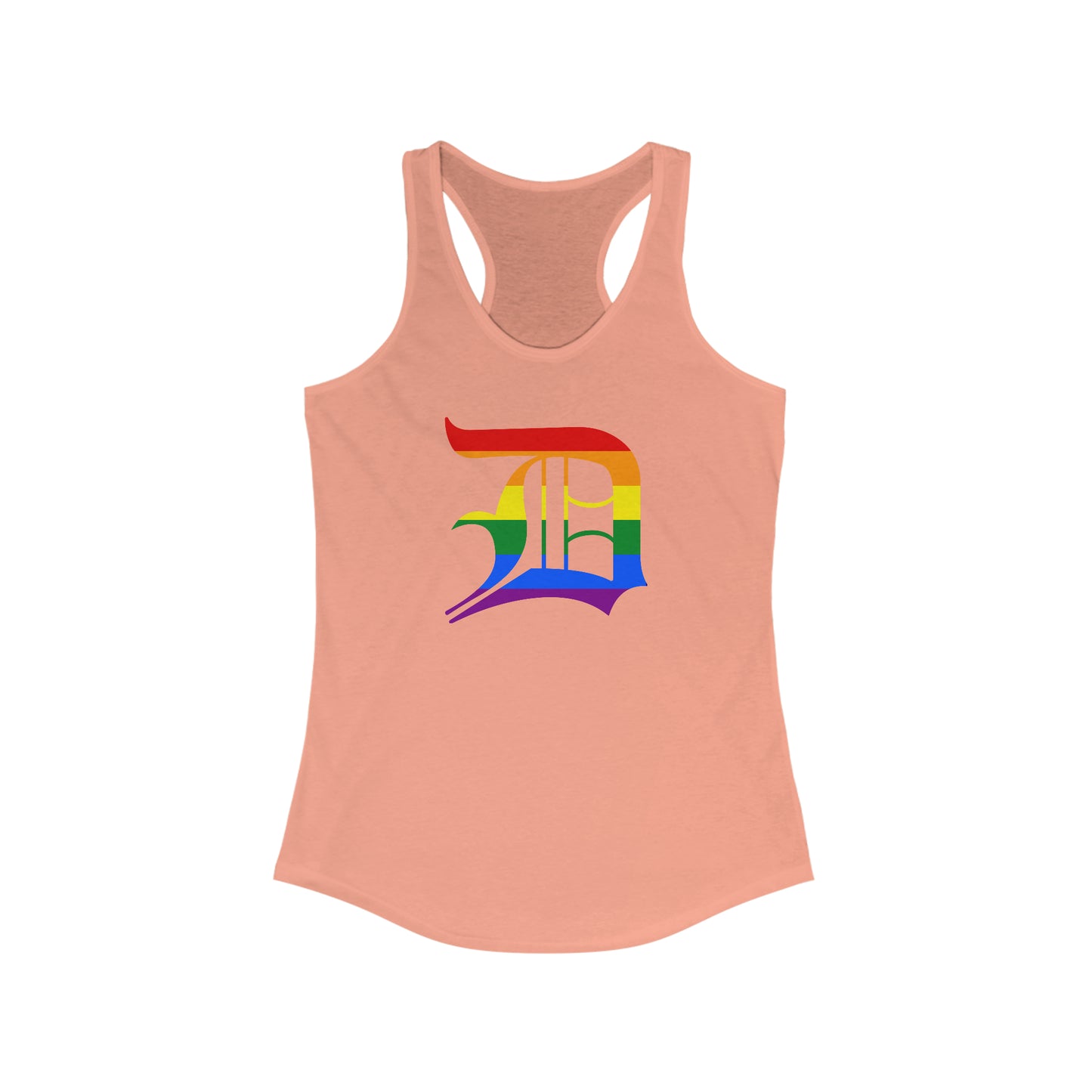 Detroit 'Old English D' Tank Top (Rainbow Pride Edition) | Women's Racerback