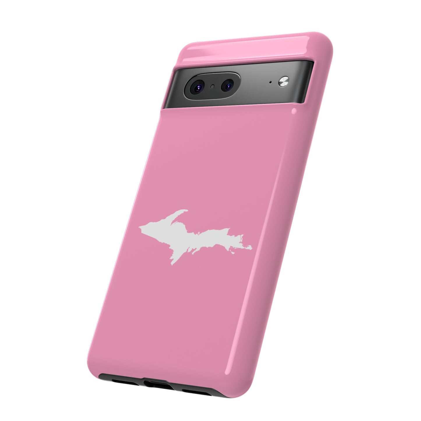 Michigan Upper Peninsula Tough Phone Case ('67 Caddie Pink w/ UP Outline) | Samsung & Pixel Android