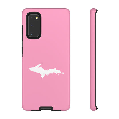 Michigan Upper Peninsula Tough Phone Case ('67 Caddie Pink w/ UP Outline) | Samsung & Pixel Android