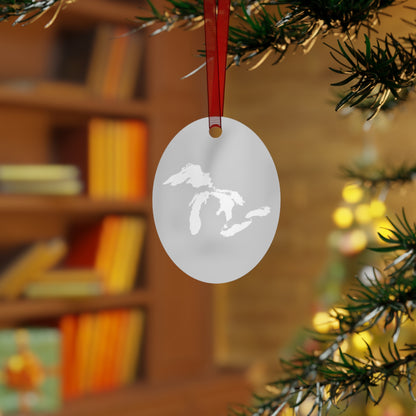 Great Lakes Christmas Ornament | Metal - Platinum Color