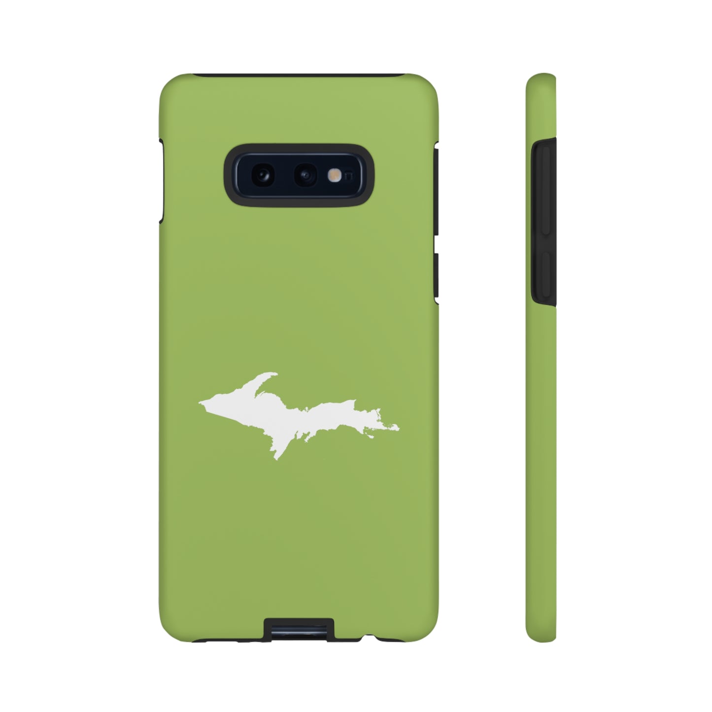 Michigan Upper Peninsula Tough Phone Case (Gooseberry Green w/ UP Outline) | Samsung & Pixel Android