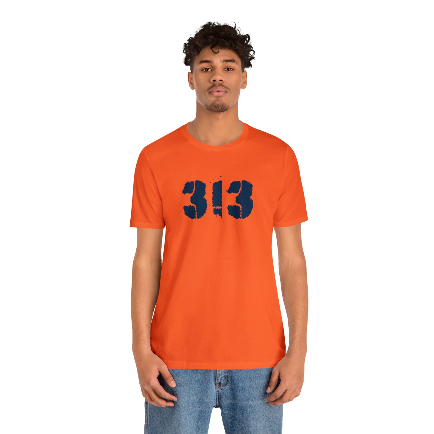 Detroit '313' T-Shirt (Spray Stencil Font) | Unisex Standard Fit