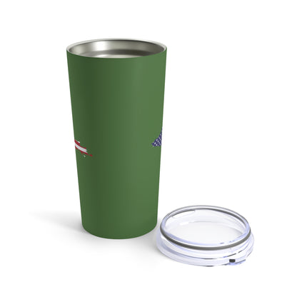 Michigan Upper Peninsula Tumbler (w/ UP USA Flag) | Pine Green - 20oz