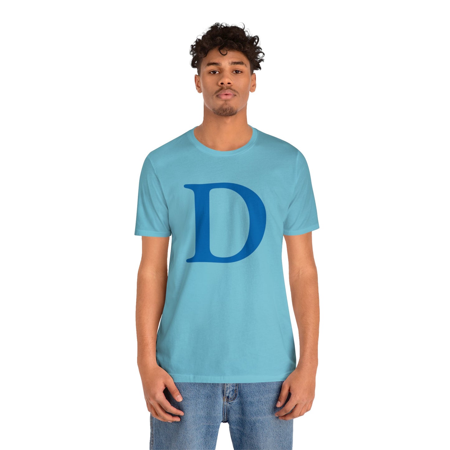 'Old French D' T-Shirt (Azure) | Unisex Standard Fit