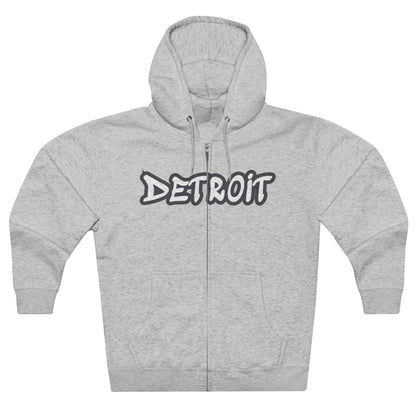 'Detroit' Hoodie (Iron Ore Grey Tag Font) | Unisex Full Zip