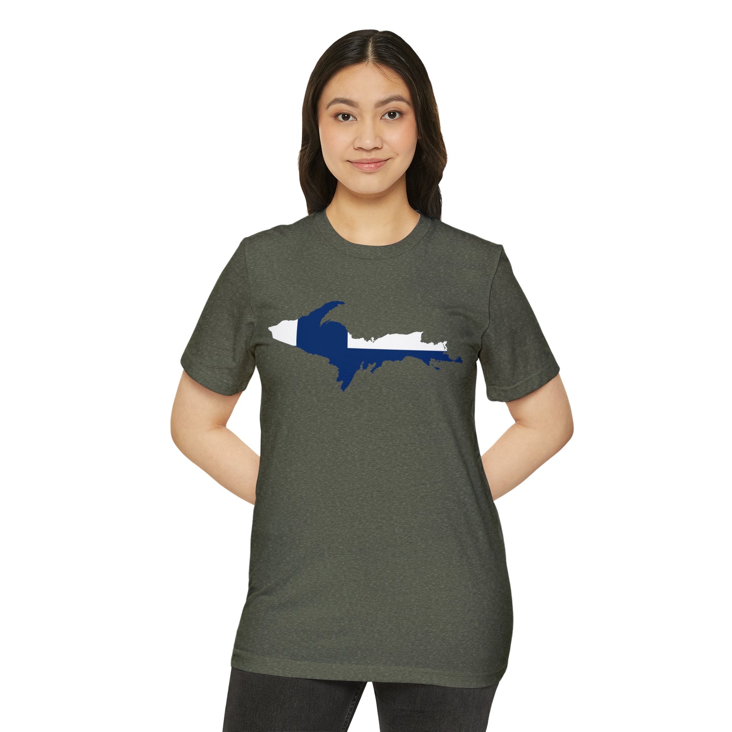 Michigan Upper Peninsula T-Shirt (w/ UP Finland Flag) | Unisex Recycled Organic