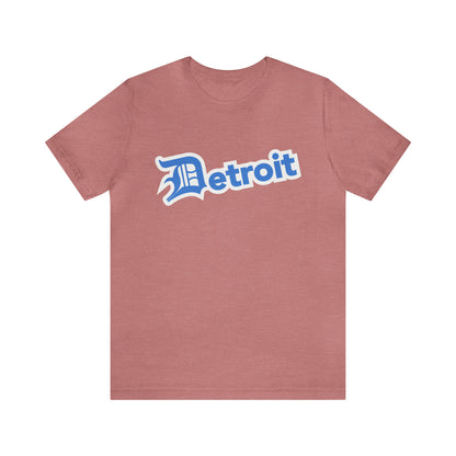 'Detroit' T-Shirt (Azure w/ Old English 'D') | Unisex Standard