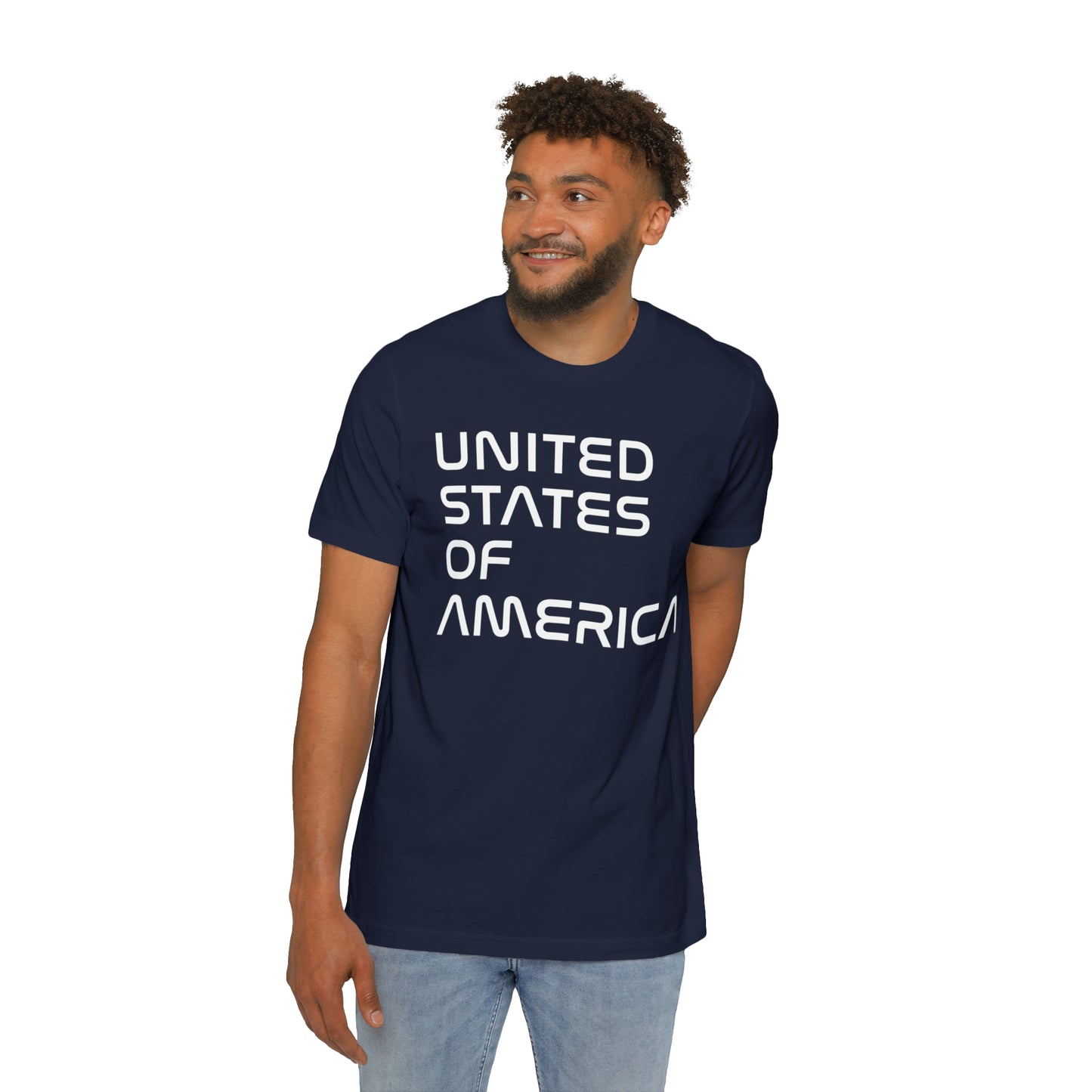 'United States of America' T-Shirt (Space Agency Font) | Made in USA