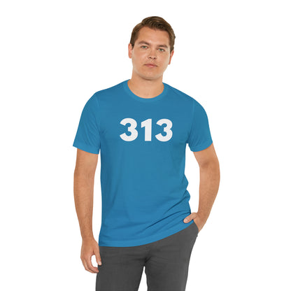 Detroit '313' T-Shirt (Geometric Sans Font) | Unisex Standard Fit