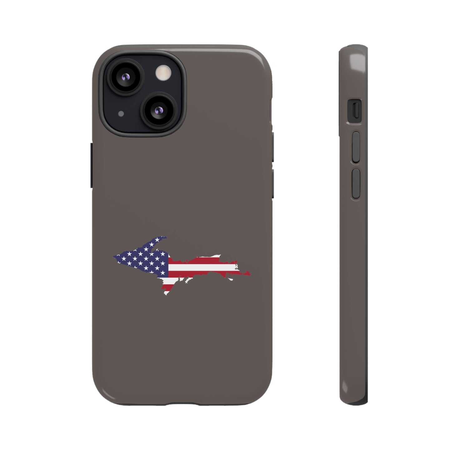 Michigan Upper Peninsula Tough Phone Case (Warren Tank Grey w/ UP USA Outline) | Apple iPhone