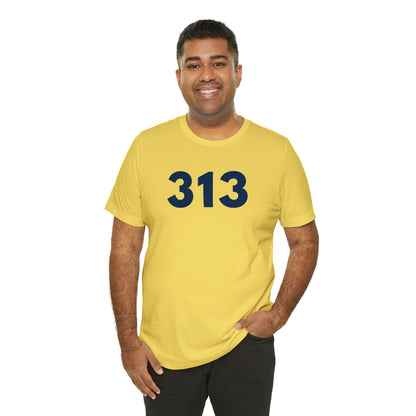 Detroit '313' T-Shirt (Geometric Sans Font) | Unisex Standard Fit