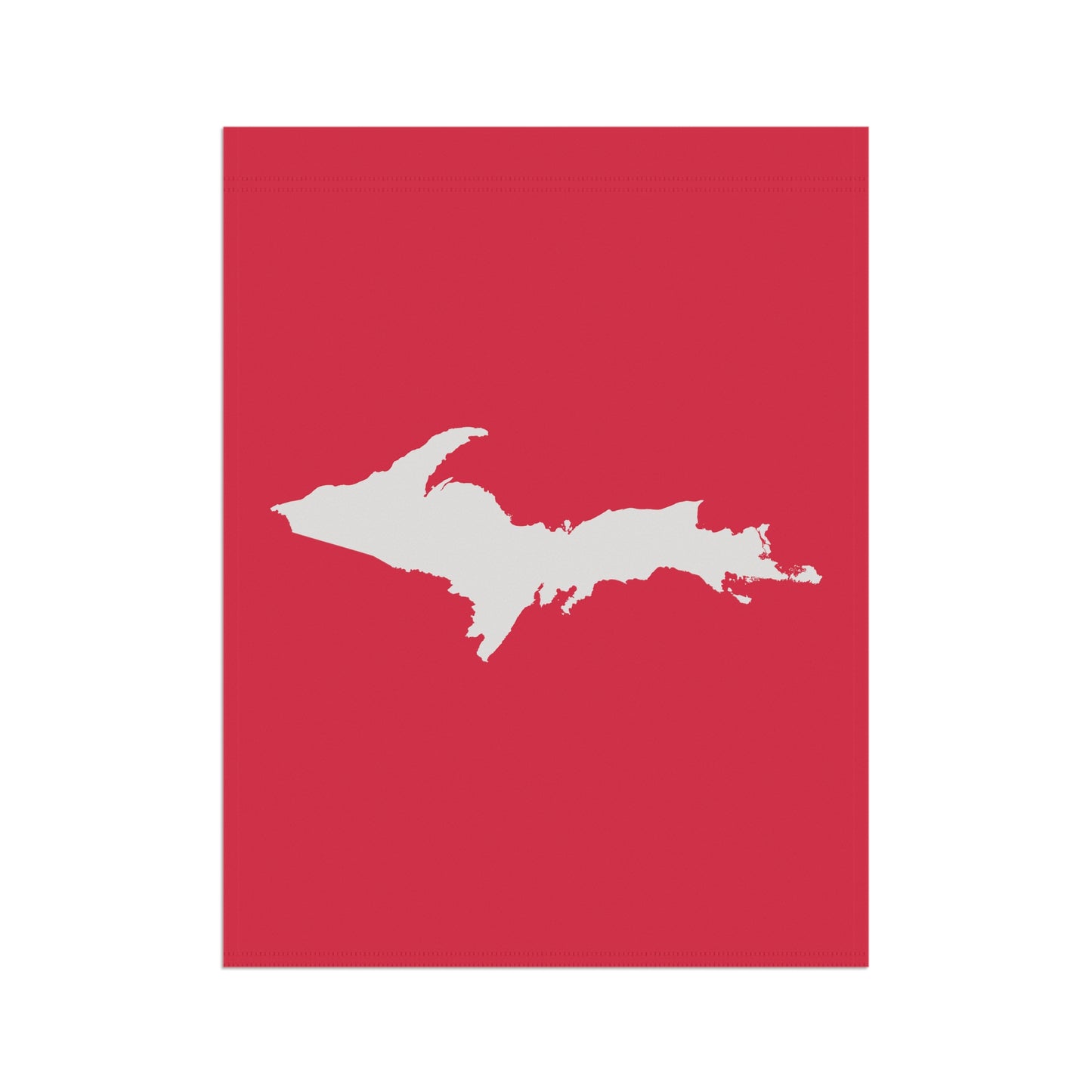 Michigan Upper Peninsula Home & Garden Flag (w/ UP Outline) | Lighthouse Red