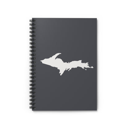 Michigan Upper Peninsula Spiral Notebook (w/ UP Outline) | Iron Ore Grey