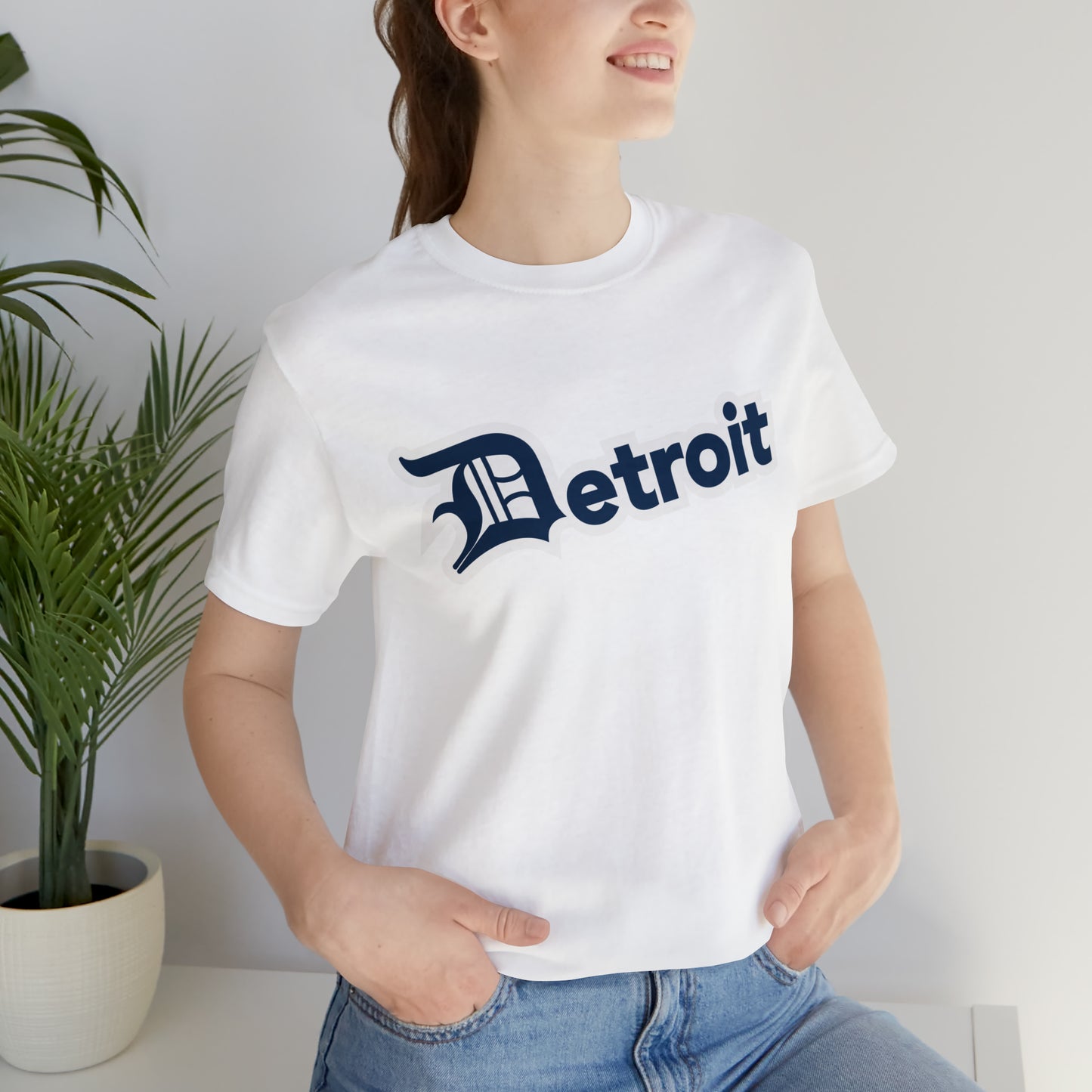 'Detroit' T-Shirt (Navy w/ Old English 'D') | Unisex Standard