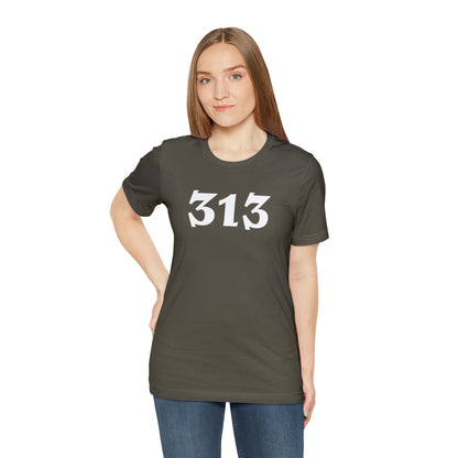 Detroit '313' T-Shirt (Angry Serif Font) | Unisex Standard Fit