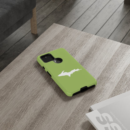 Michigan Upper Peninsula Tough Phone Case (Gooseberry Green w/ UP Outline) | Samsung & Pixel Android