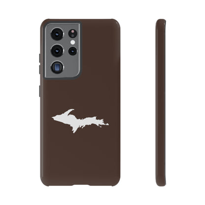 Michigan Upper Peninsula Tough Phone Case (Hickory Color w/ UP Outline) | Samsung & Pixel Android