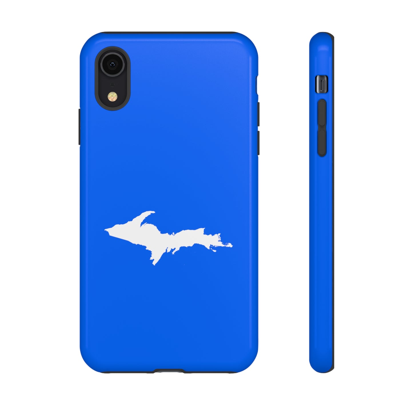 Michigan Upper Peninsula Tough Phone Case (Motor Town Blue w/ UP Outline) | Apple iPhone