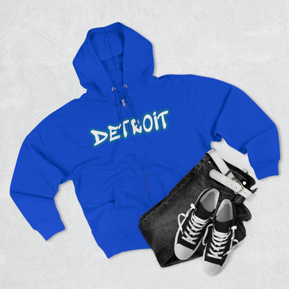 'Detroit' Hoodie (Azure Tag Font) | Unisex Full Zip