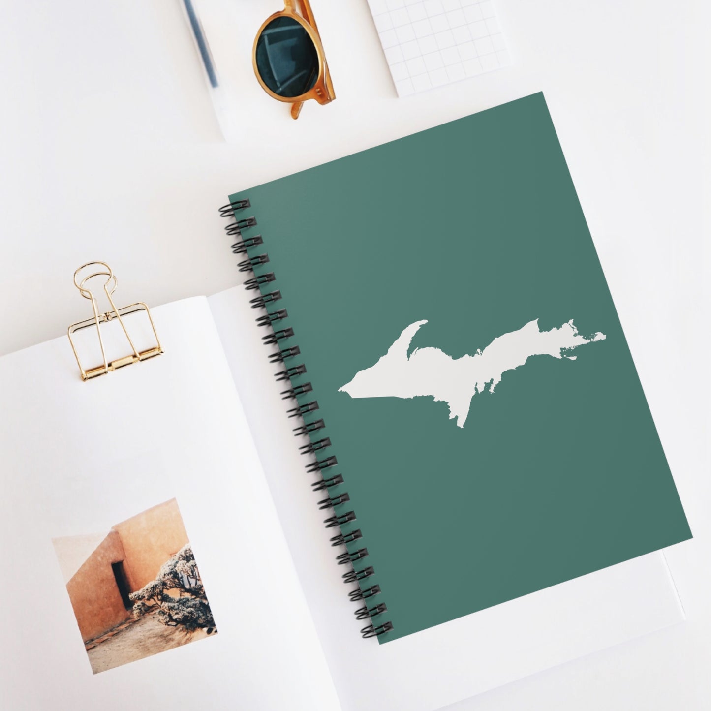 Michigan Upper Peninsula Spiral Notebook (w/ UP Outline) | Copper Green