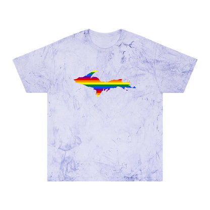 Michigan Upper Peninsula T-Shirt (w/ UP Pride Flag Outline) | Unisex Color Blast