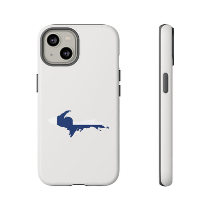 Michigan Upper Peninsula Tough Phone Case (Birch Bark White w/ UP Finland Flag Outline) | Apple iPhone